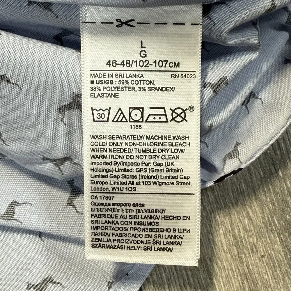 Banana Republic Mens All Over Dog Print Button Down Stretch Dress Shirt Sz L NWT